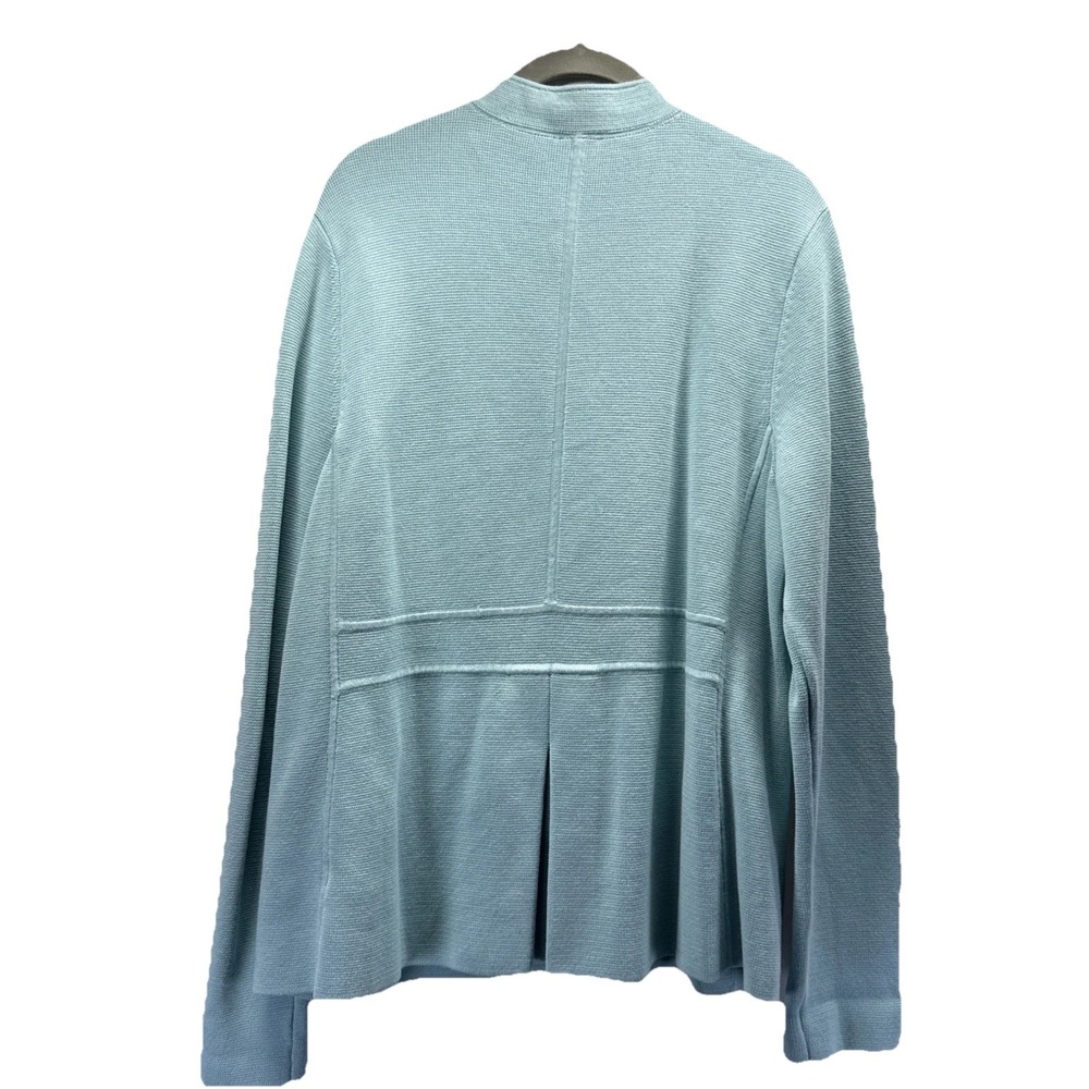 Talbots Women's‎ Coatigan Cardigan Sz Large Solid Blue Ponte Knit Long Sleeve - Picture 3 of 7
